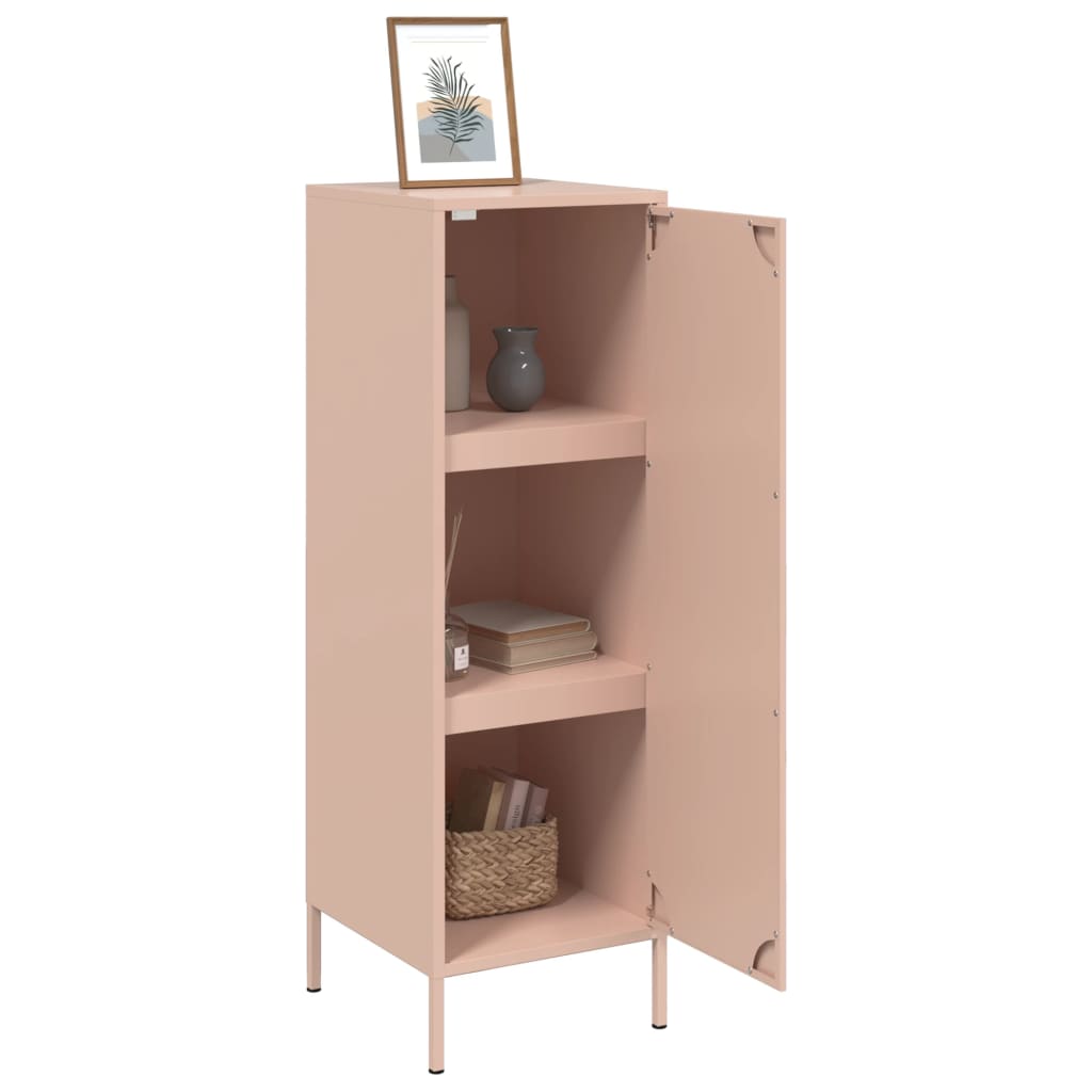 vidaXL Högskåp rosa 36x39x113 cm stål