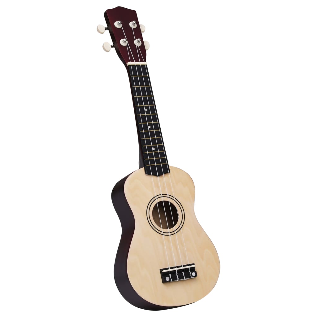 vidaXL Ukulele med väska för barn sopran ljust trä 21"