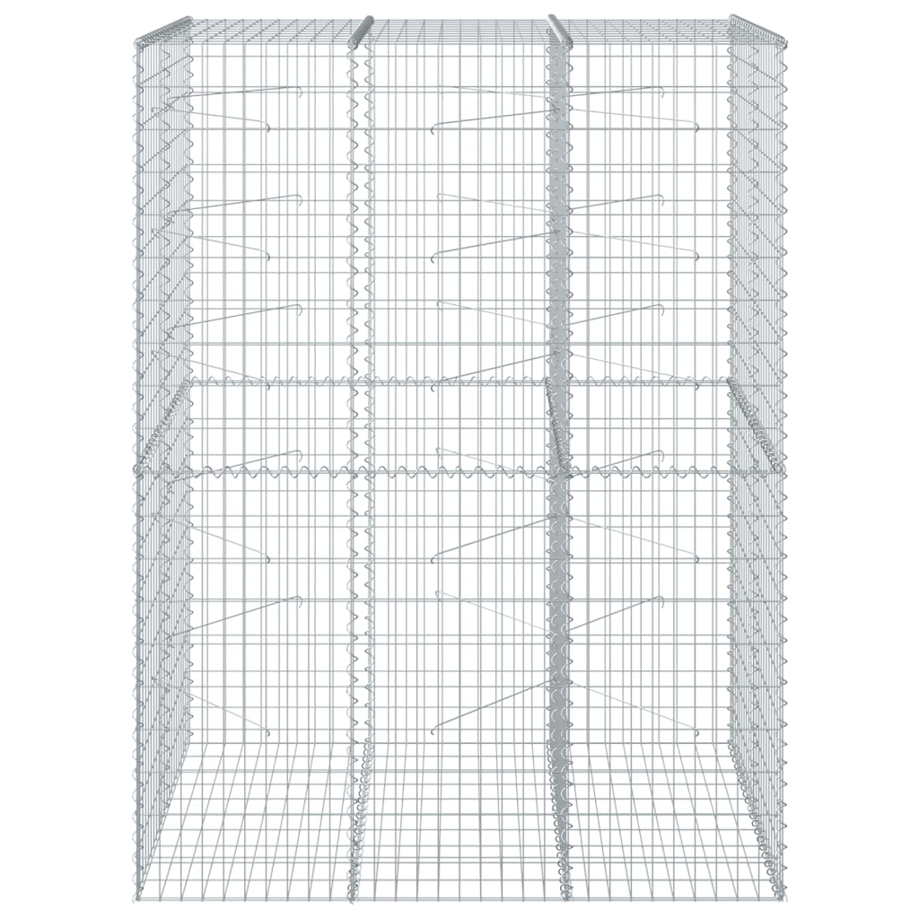 vidaXL Gabionkorg med skydd 150x100x200 cm galvaniserat järn