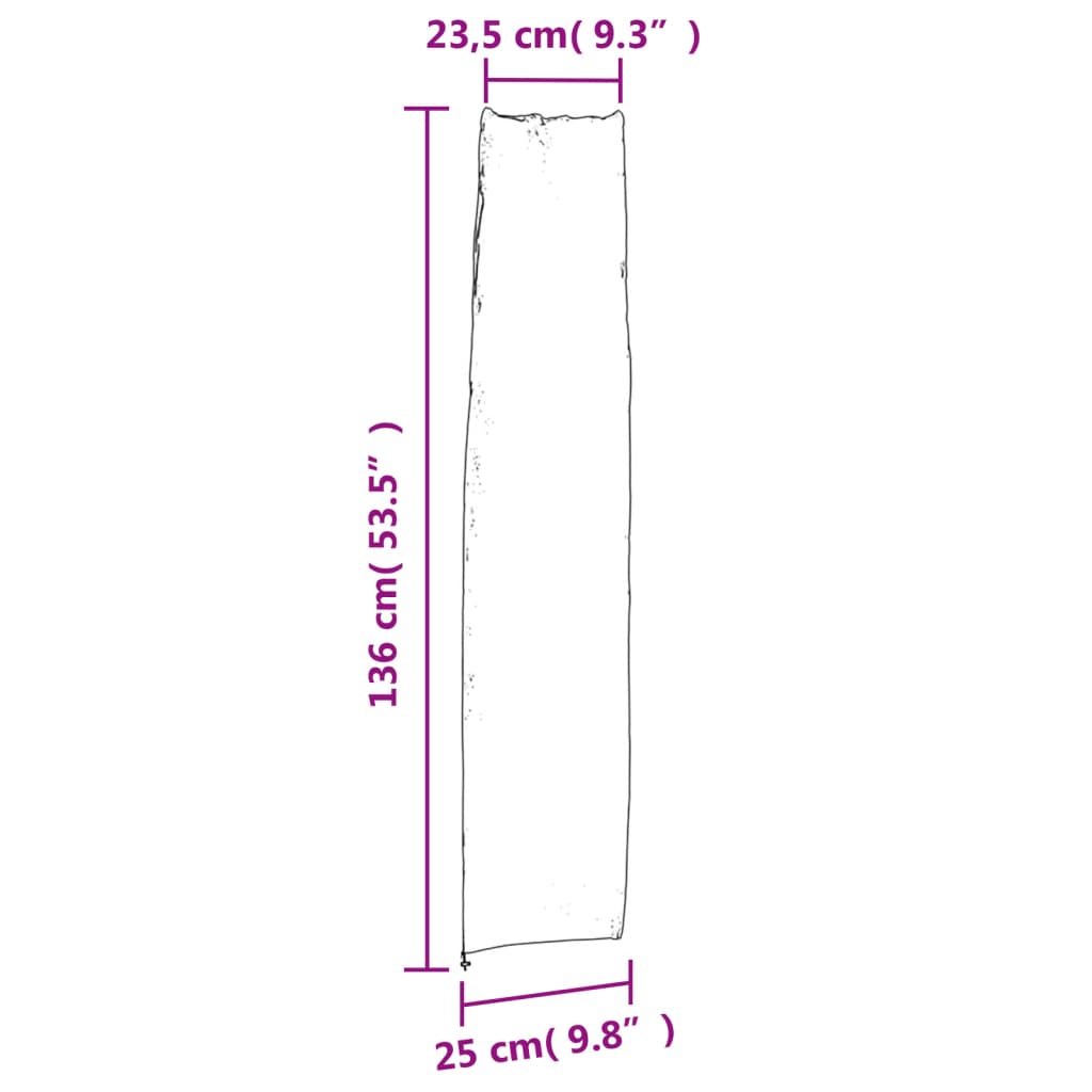 vidaXL Parasollöverdrag 2 st 136x25/23,5 cm 420D oxford