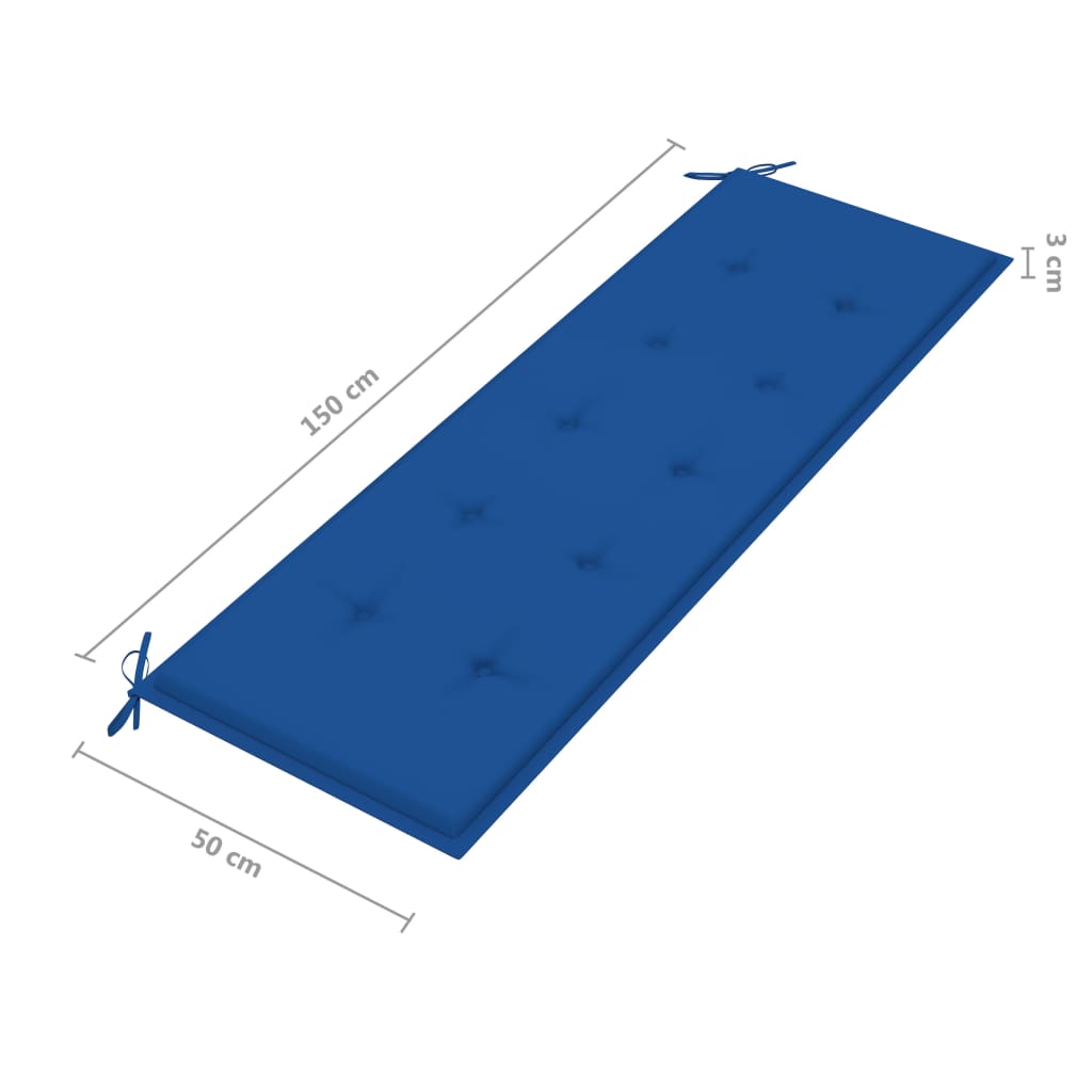 vidaXL Trädgårdsbänk med dyna 157 cm massivt akaciaträ