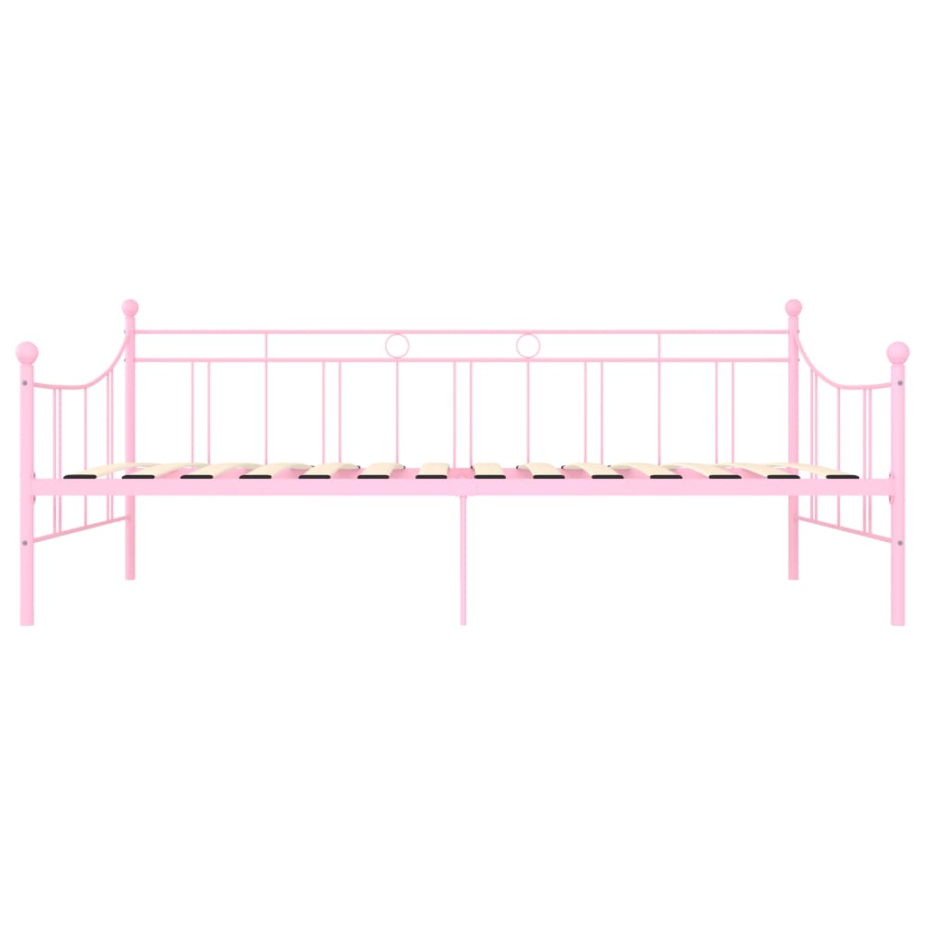 vidaXL Ram till dagbädd rosa metall 90x200 cm