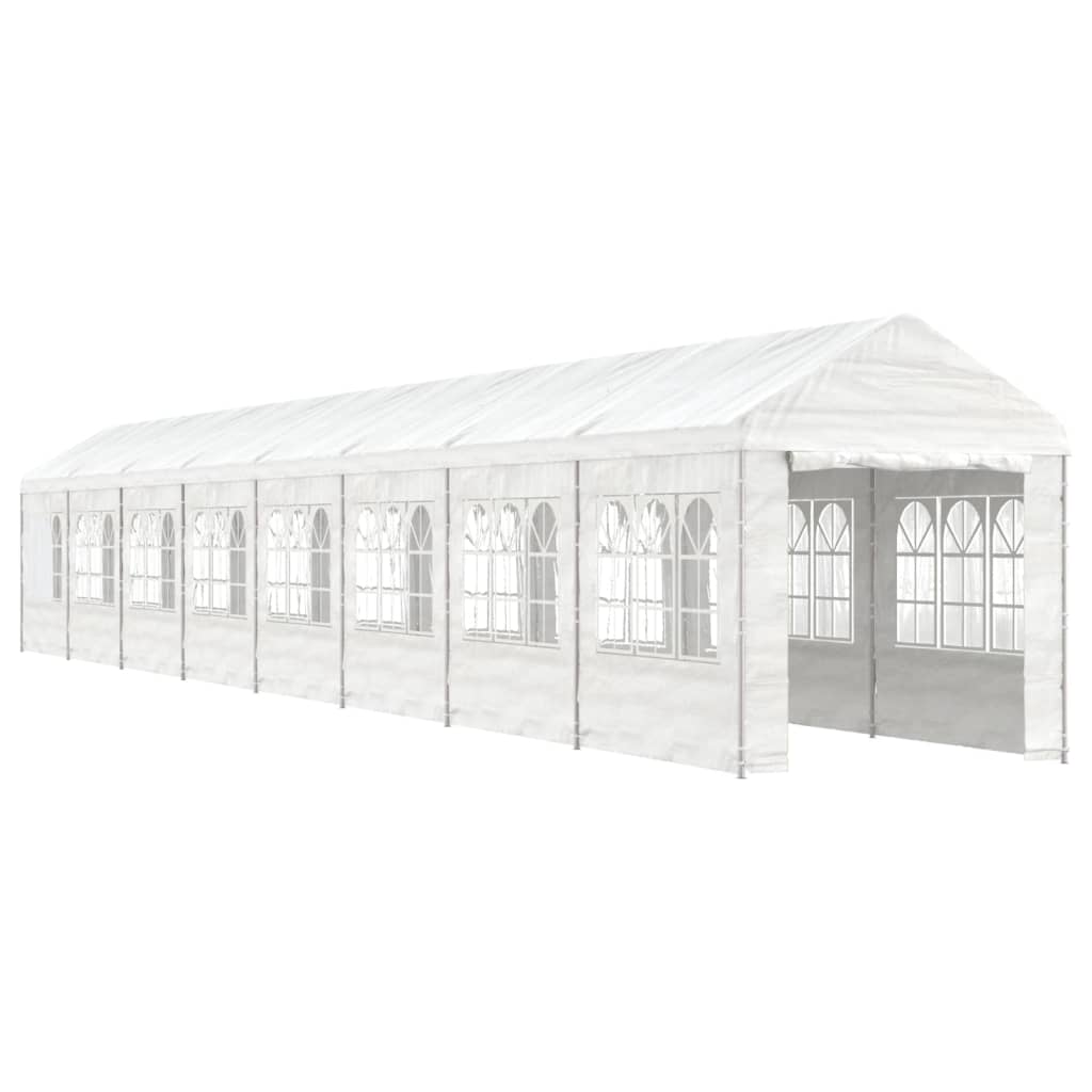 vidaXL Paviljong med tak vit 17,84x2,28x2,69 m polyeten