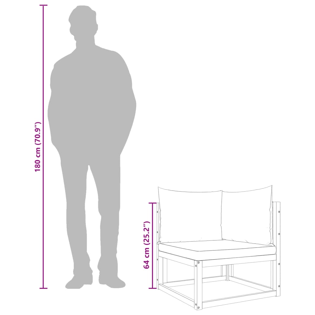 vidaXL Loungegrupp för trädgården med dynor 6 delar massivt akaciaträ