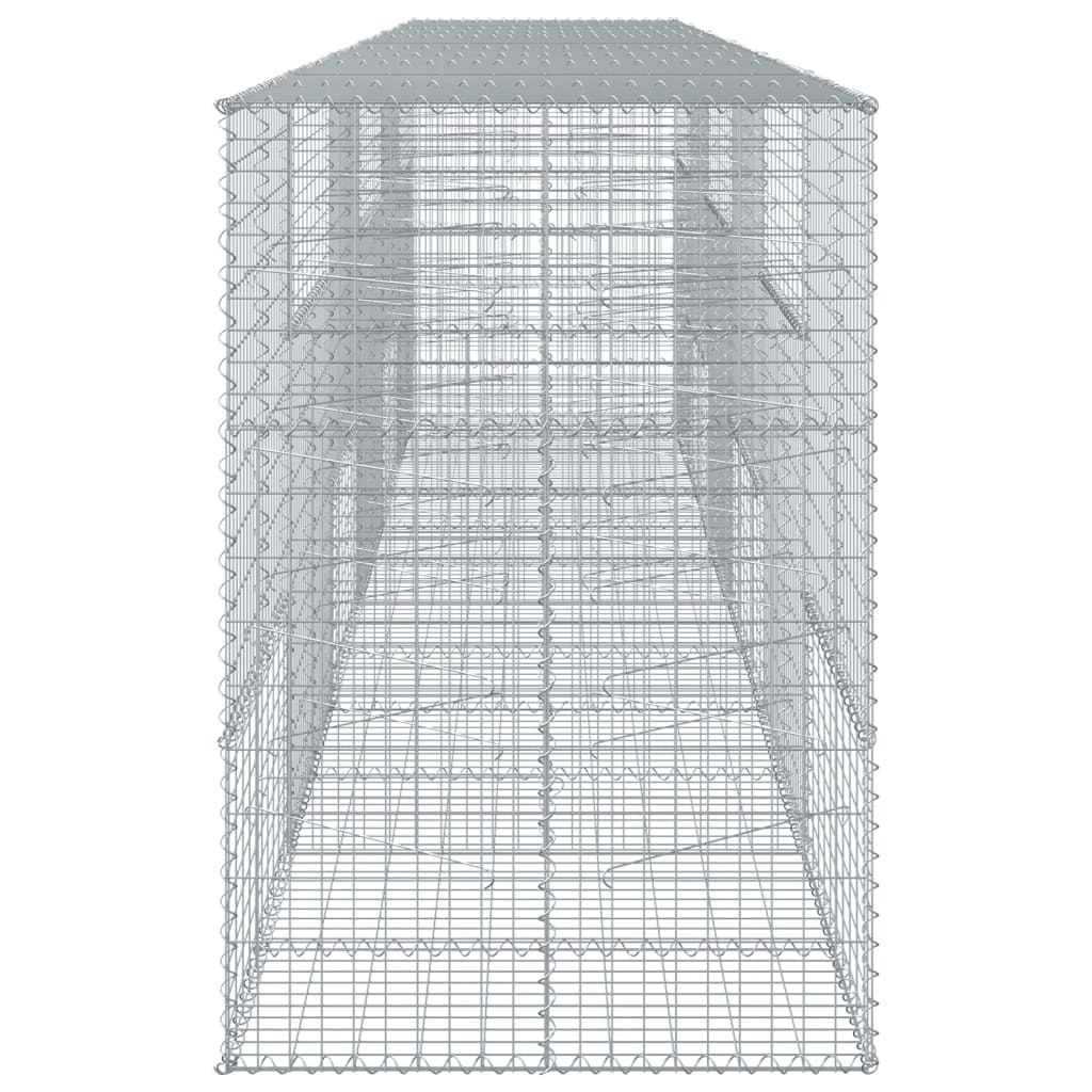 vidaXL Gabionkorg med skydd 600x100x150 cm galvaniserat järn