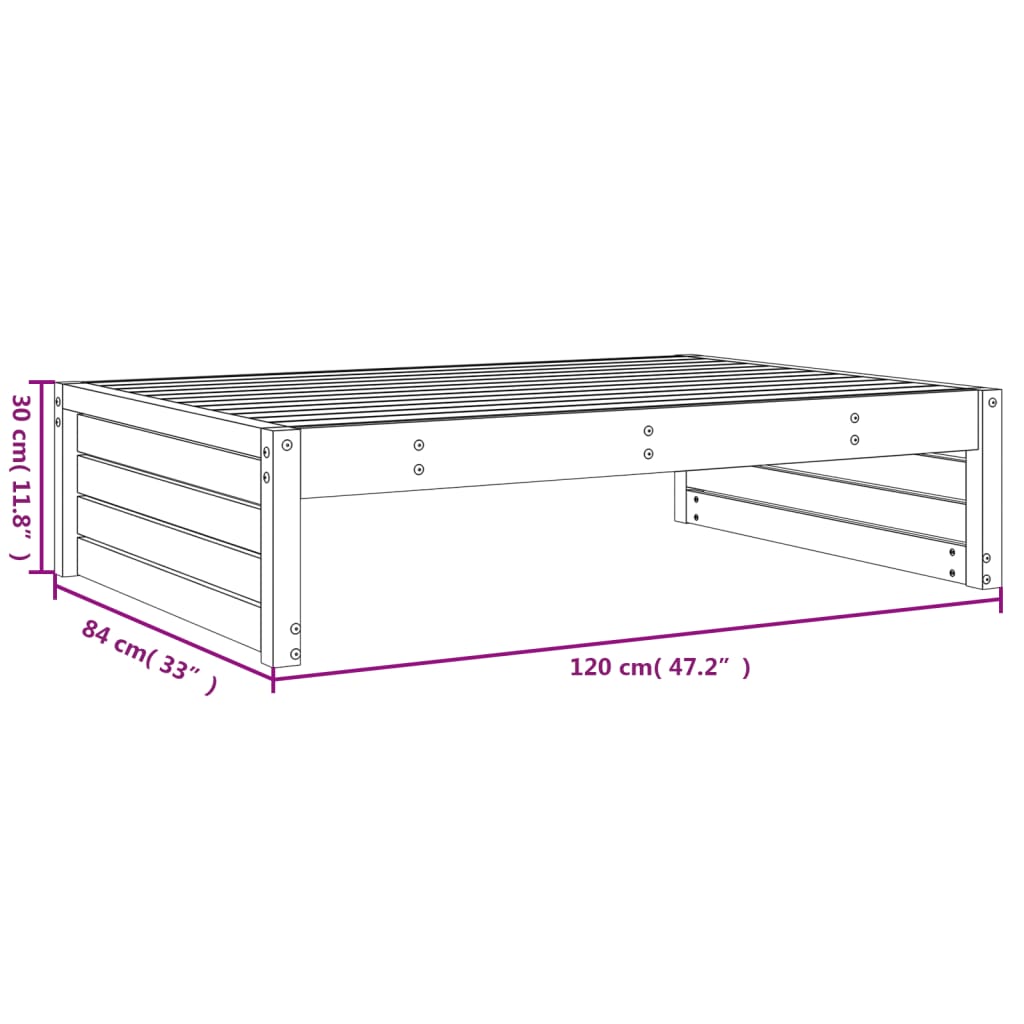 vidaXL Fotpall för trädgården honungsbrun 120x80 cm massiv furu