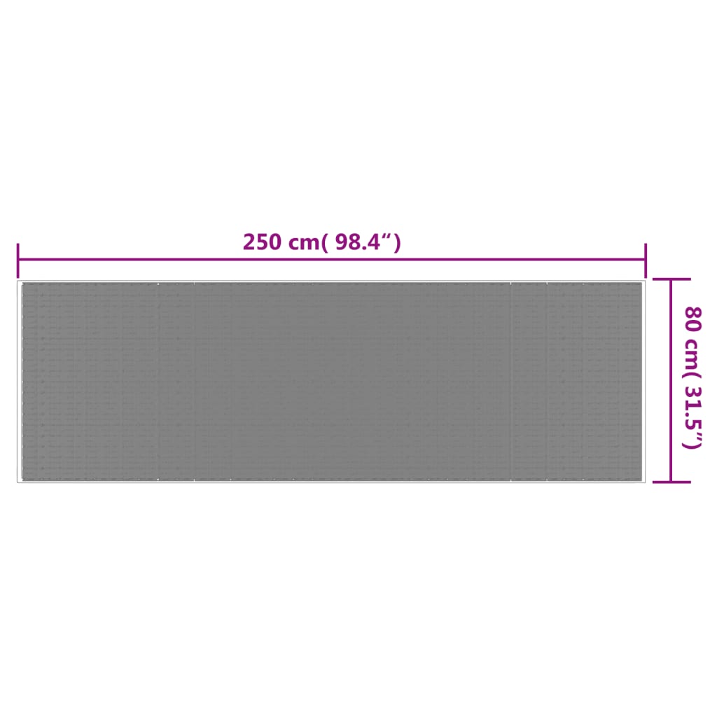 vidaXL Trädgårdsmatta grå och vit 80x250 cm vändbar