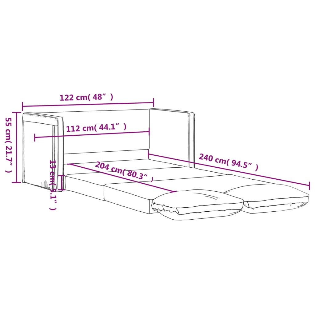 vidaXL Golvbäddsoffa 2-i-1 Ljusgrå 122x204x55 cm sammet