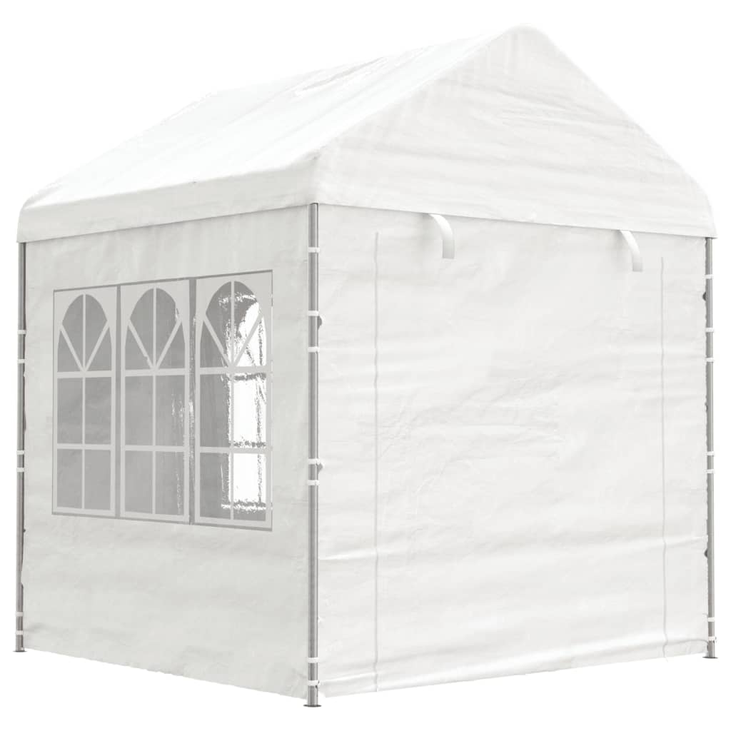 vidaXL Paviljong med tak vit 17,84x2,28x2,69 m polyeten