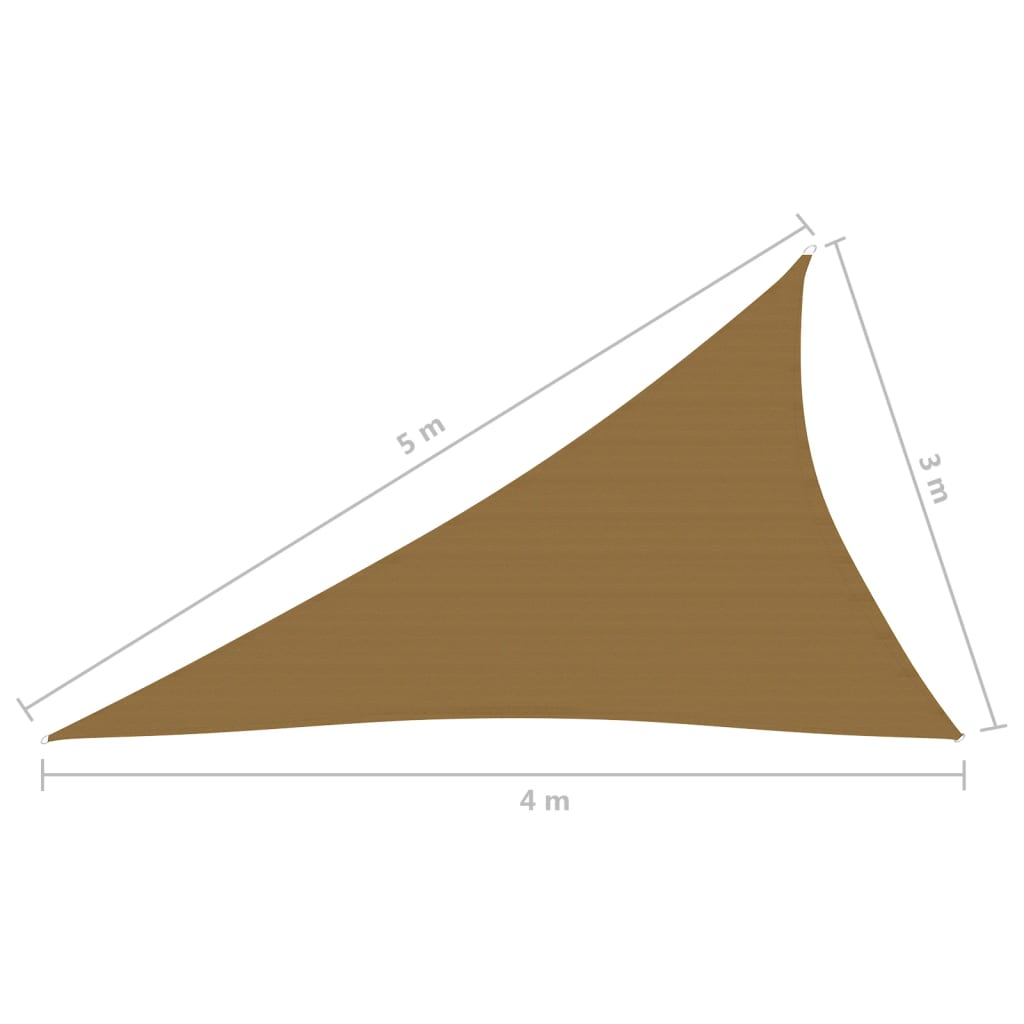 vidaXL Solsegel 160 g/m² taupe 3x4x5 m HDPE