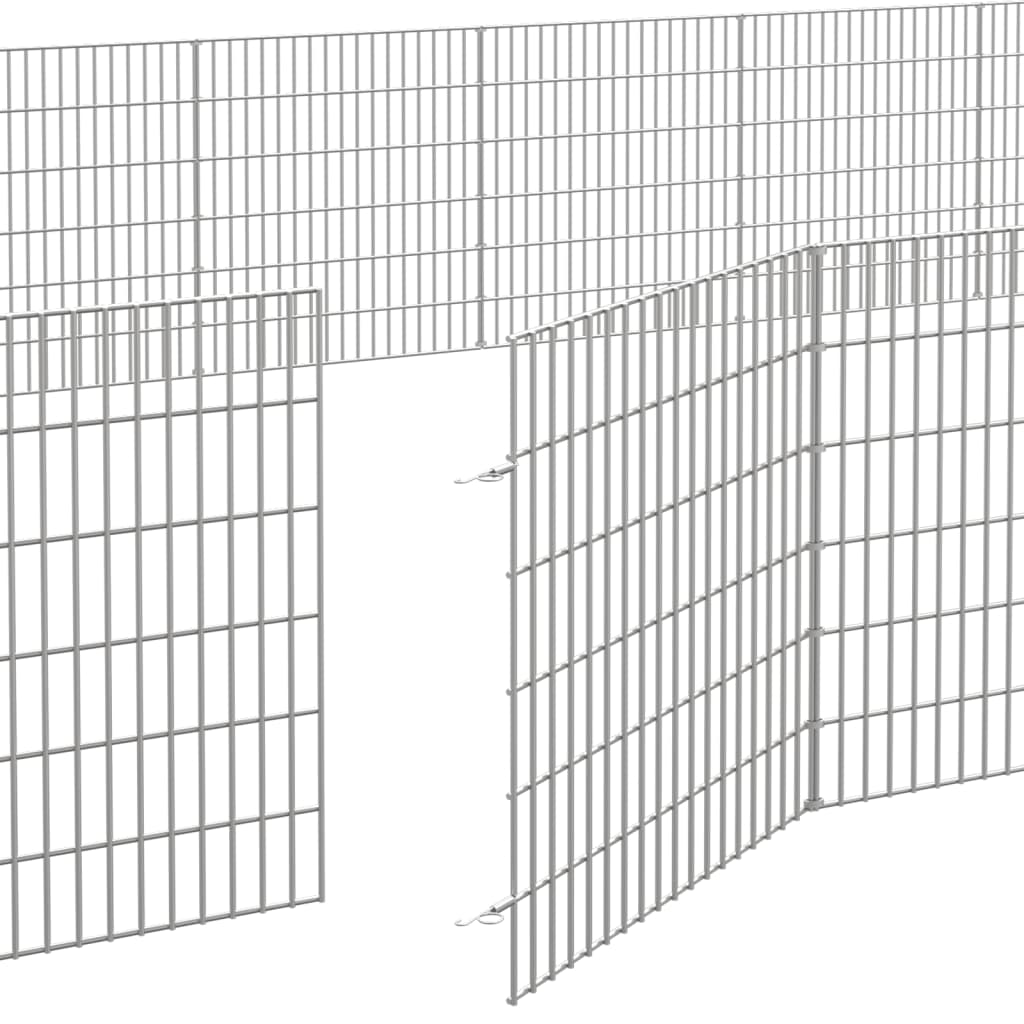 vidaXL Husdjursbur 24-panel 54x60 cm galvaniserat järn