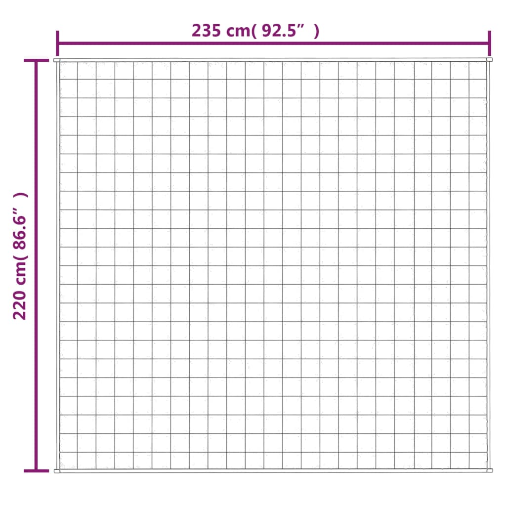 vidaXL Tyngdtäcke gräddvit 220x235 cm 15 kg tyg