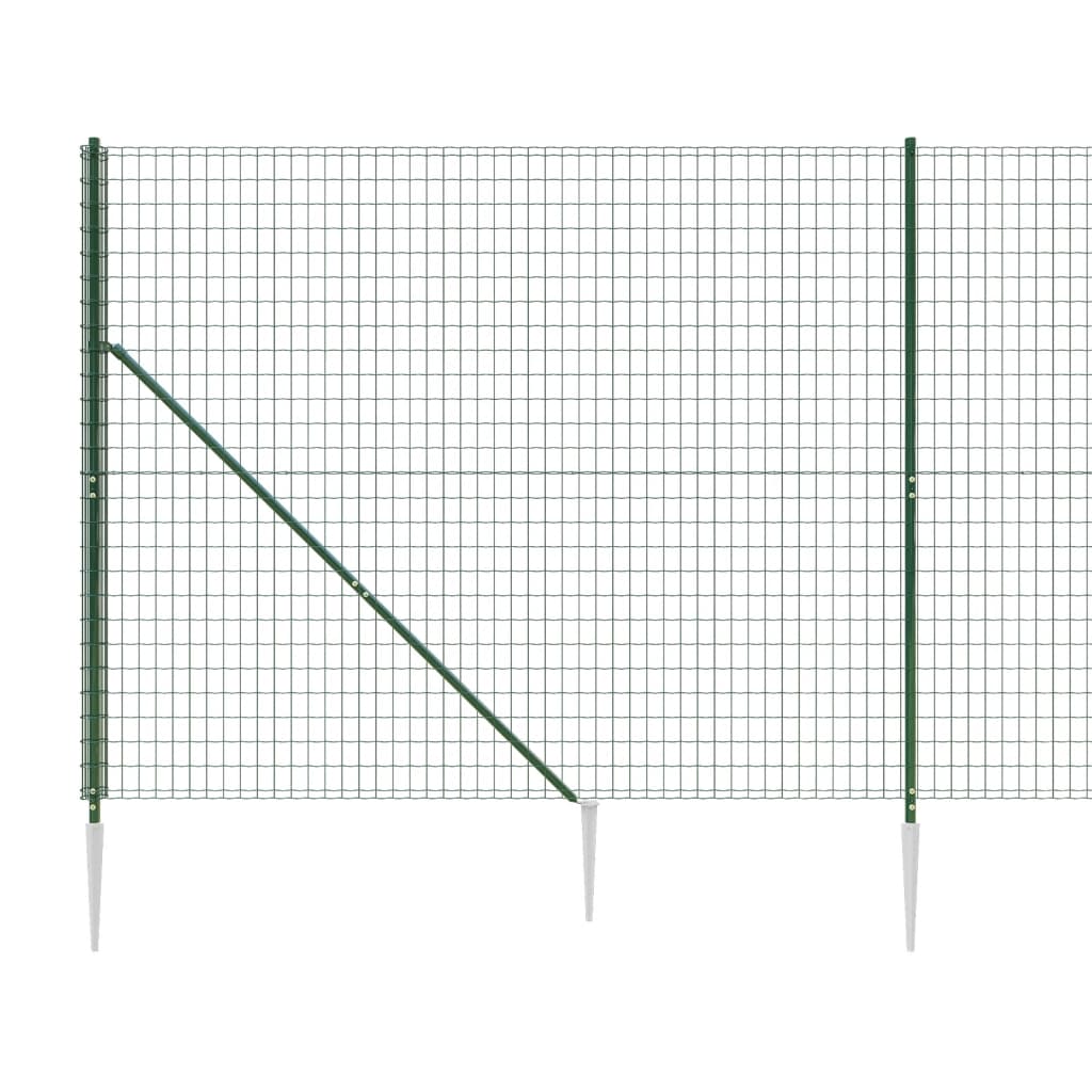 vidaXL Stängsel med markspett grön 2,2x25 m