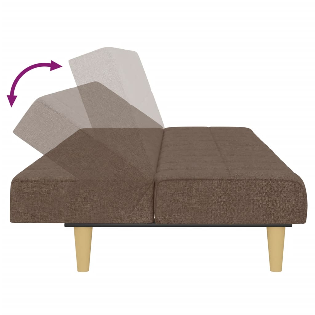 vidaXL Bäddsoffa 2-sits taupe tyg