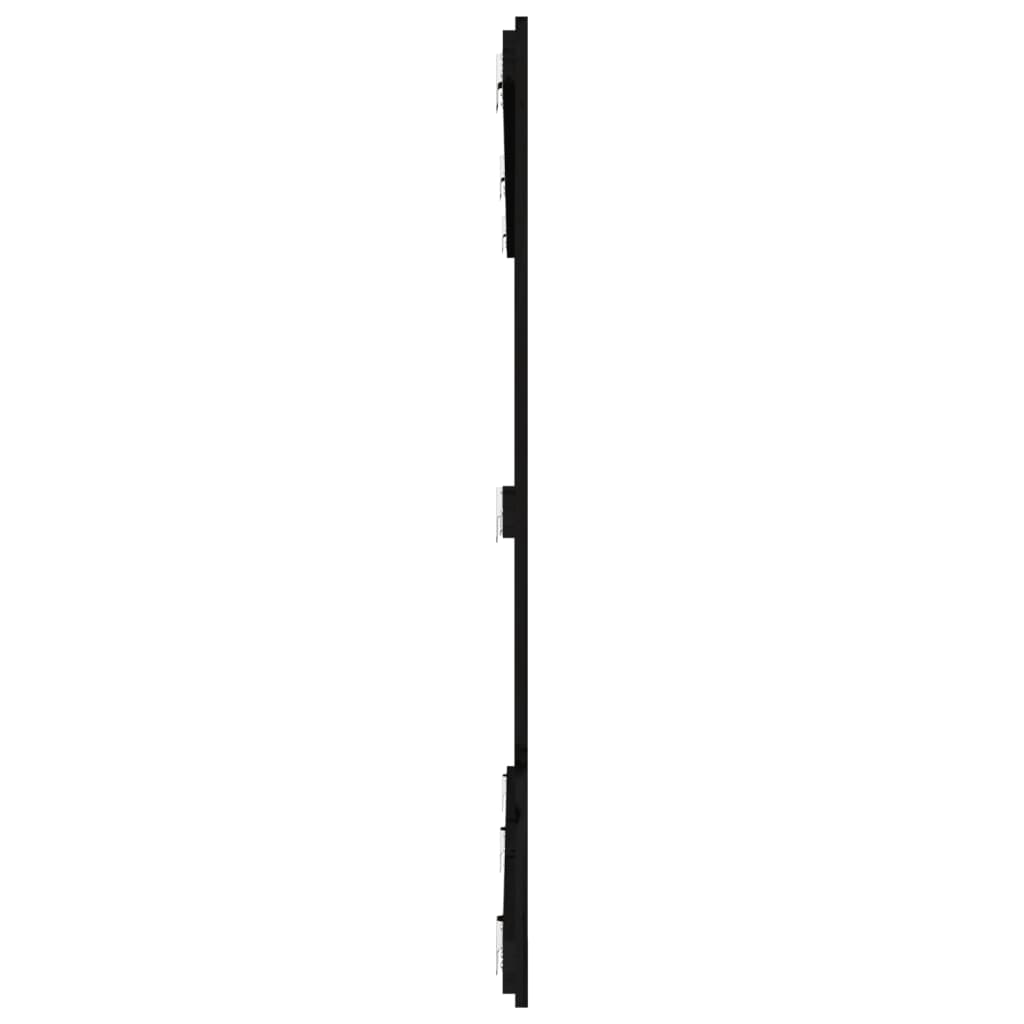 vidaXL Väggmonterad huvudgavel svart 185x3x110 cm massiv furu
