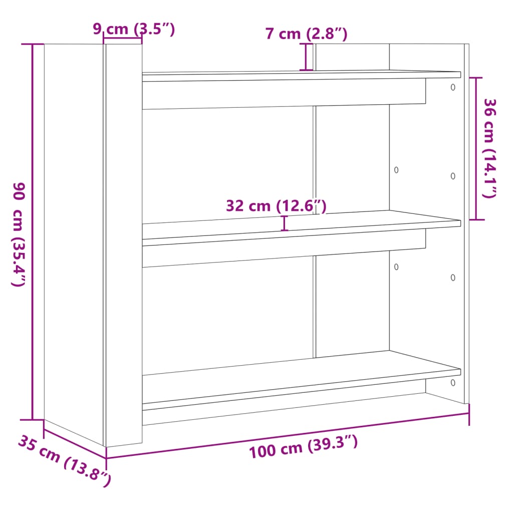 vidaXL Konsolbord betonggrå 100x35x90 cm konstruerat trä