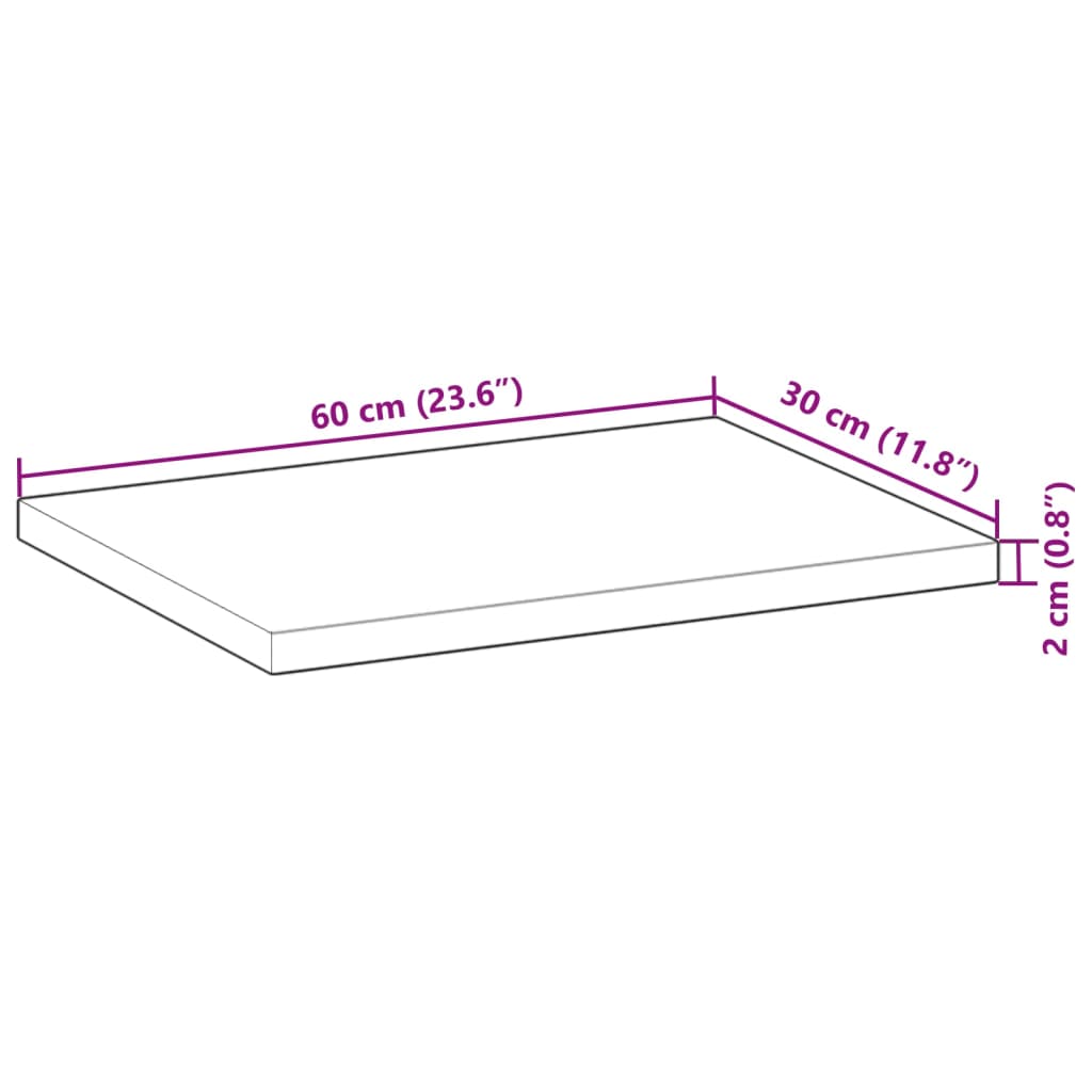 vidaXL Svävande hyllor 3 st 60x30x2 cm obehandlat massivt akaciaträ