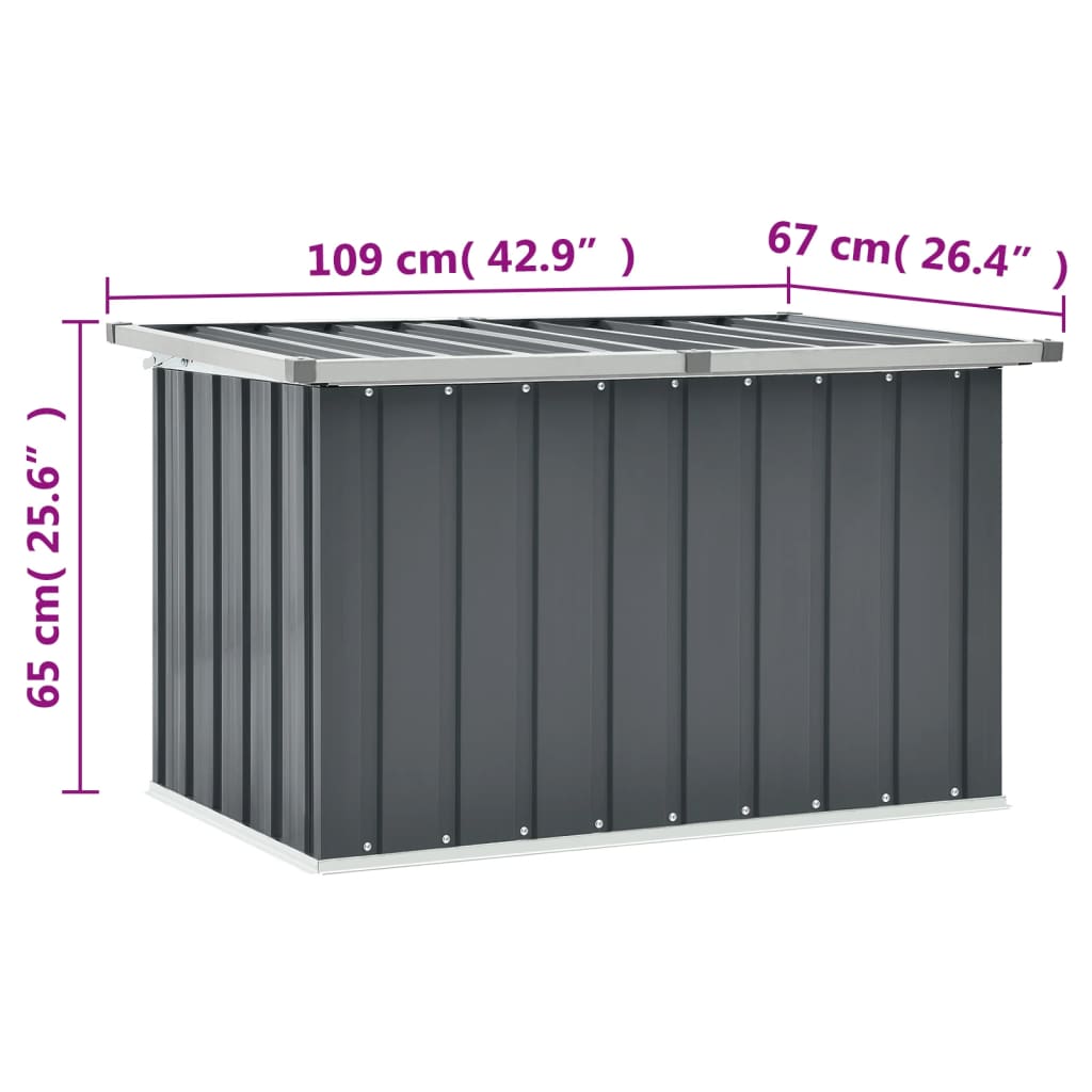 vidaXL Dynbox grå 109x67x65 cm