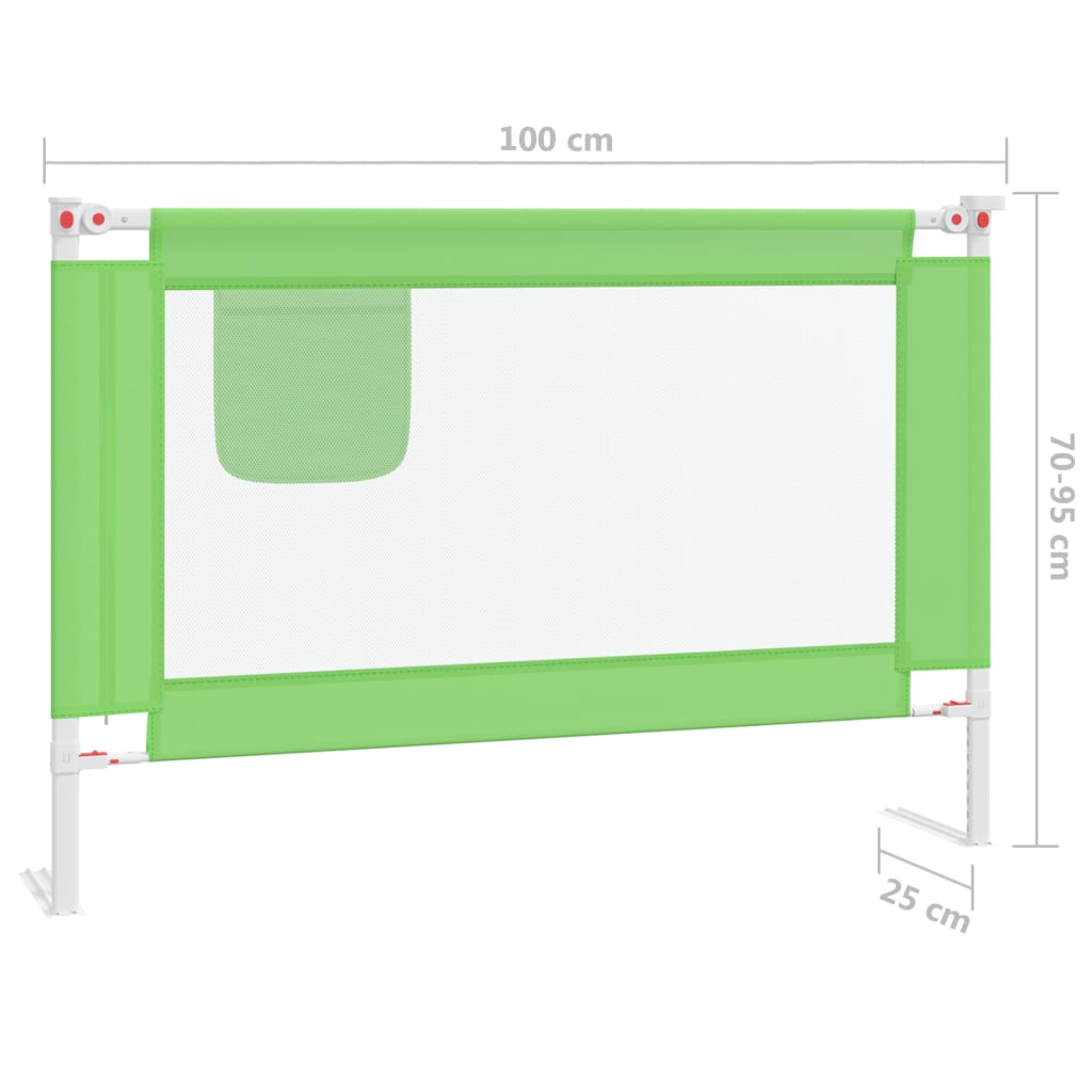 vidaXL Sängskena för barn grön 100x25 cm tyg