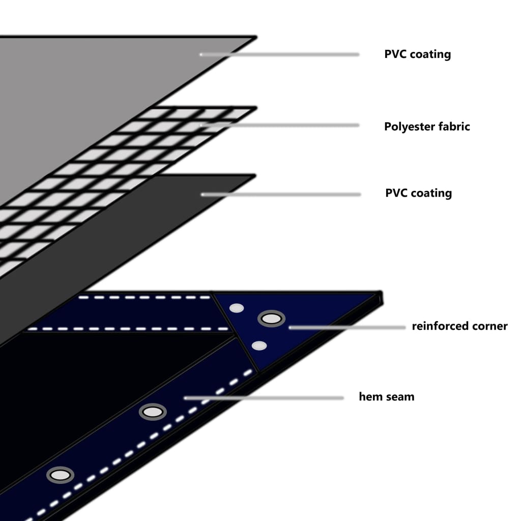 vidaXL Presenning 650 g/m² 2,5x3,5 m grå