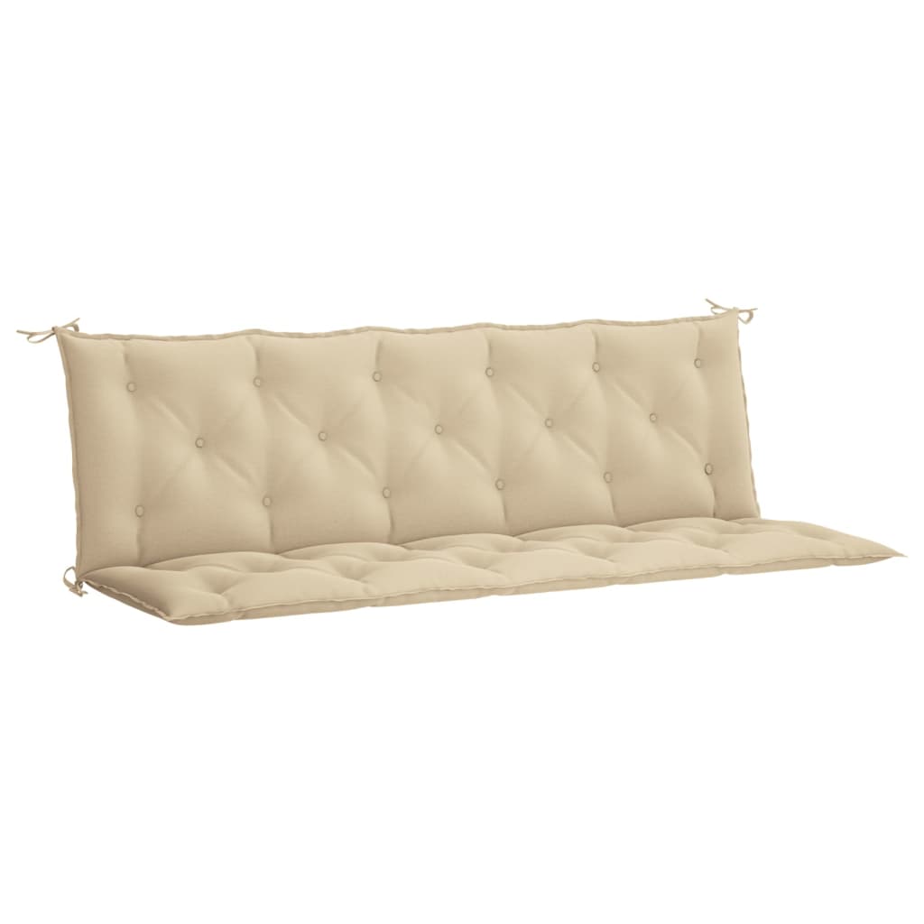 vidaXL Bänkdyna för trädgården beige 180x(50+50)x7 cm oxfordtyg