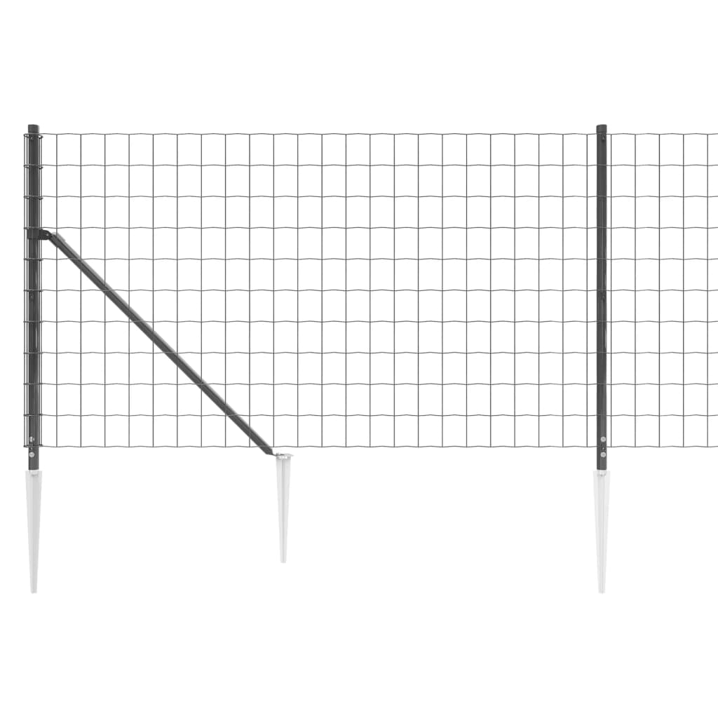 vidaXL Stängsel med markspett antracit 0,8x25 m