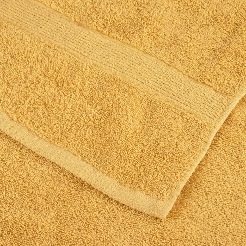 vidaXL Premium gästhanddukar SOLUND 2 st guld 30x30cm 600gsm