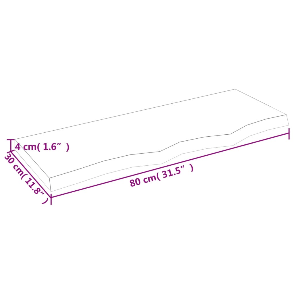 vidaXL Vägghylla mörkbrun 80x30x(2-4) cm behandlad massiv ek