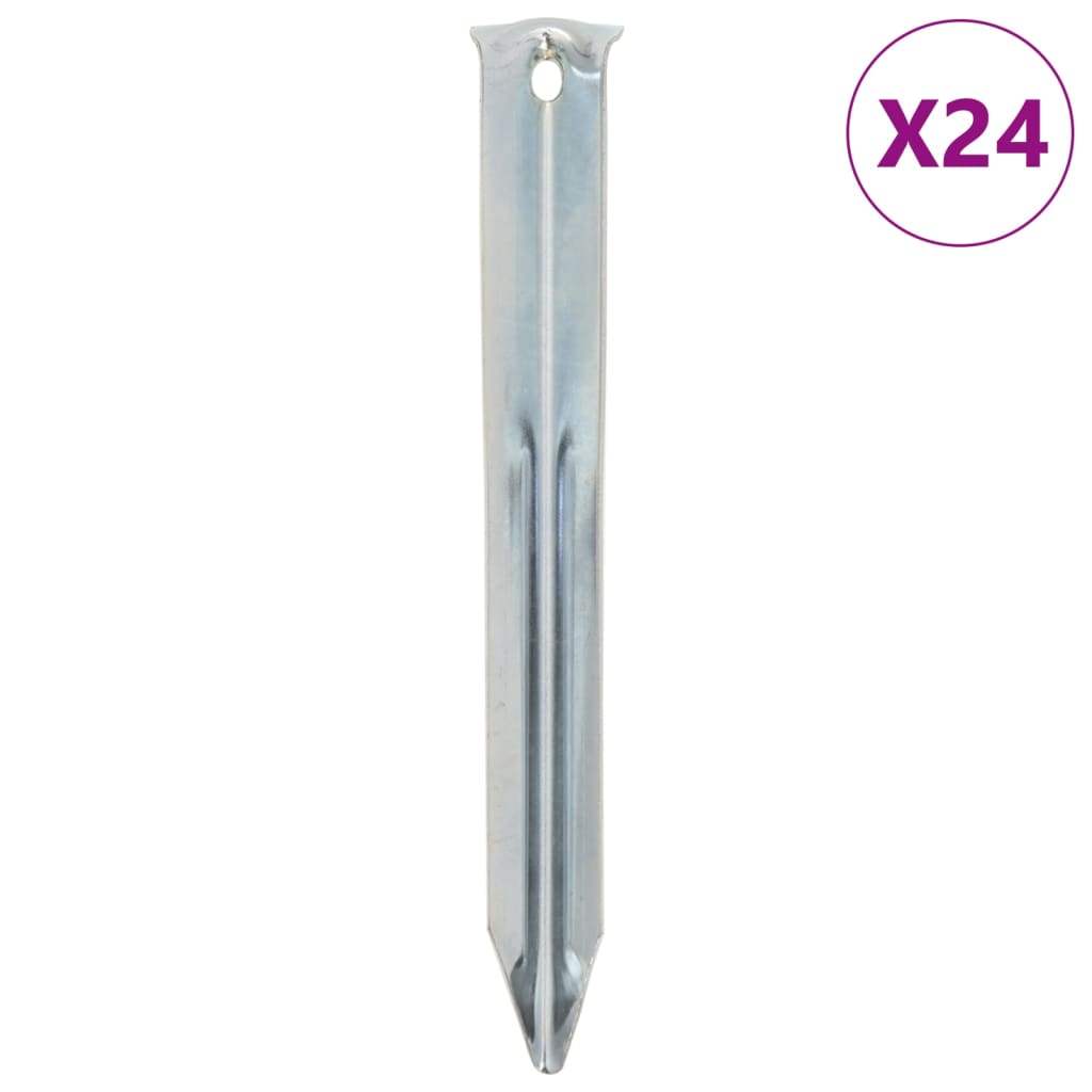 vidaXL Tältpinnar 24 st 17 cm Ø20 mm galvaniserat stål