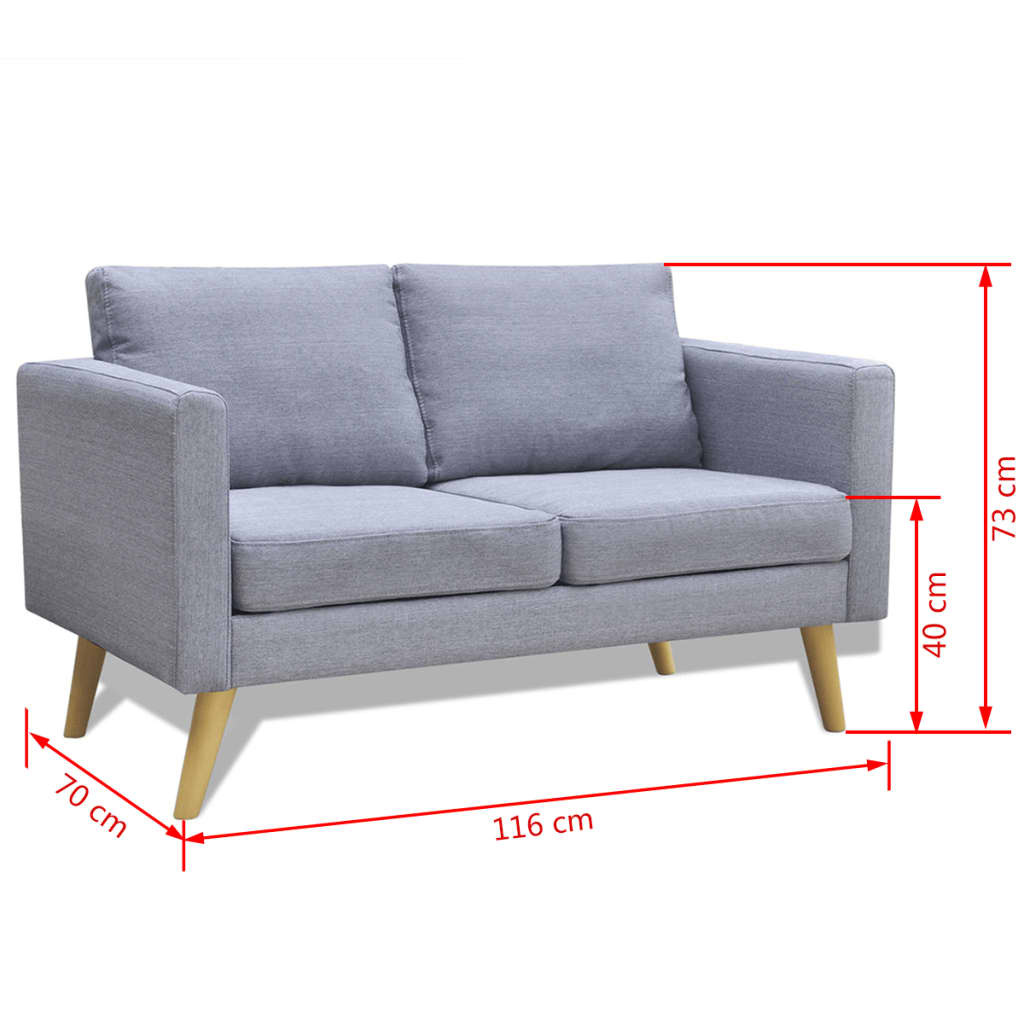 vidaXL Soffgrupp med 2-sits och 3-sits tyg ljusgrå