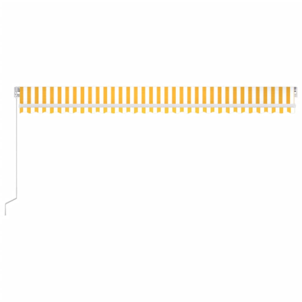 vidaXL Markis manuellt infällbar med LED 600x300 cm gul och vit