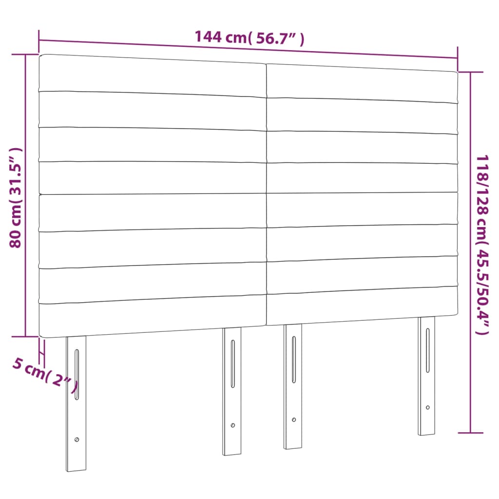 vidaXL Huvudgavlar 4 st mörkgrå 72x5x78/88 cm tyg