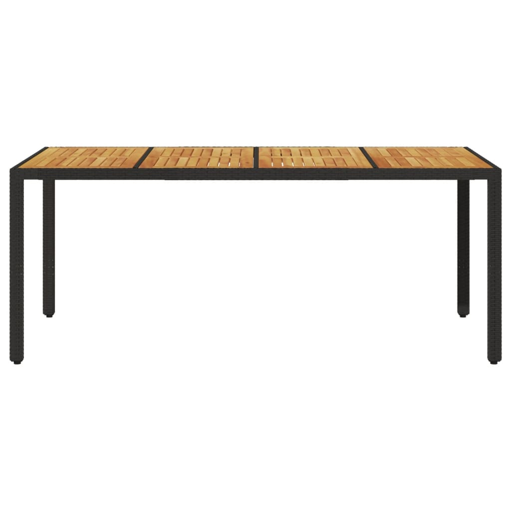 vidaXL Trädgårdsbord med akaciaträ svart 190x90x75 cm konstrotting