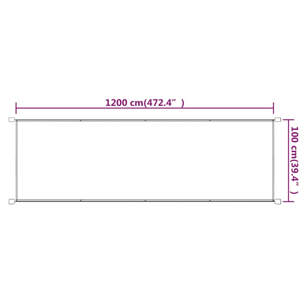 vidaXL Markis vertikal blå 100x1200 cm oxfordtyg