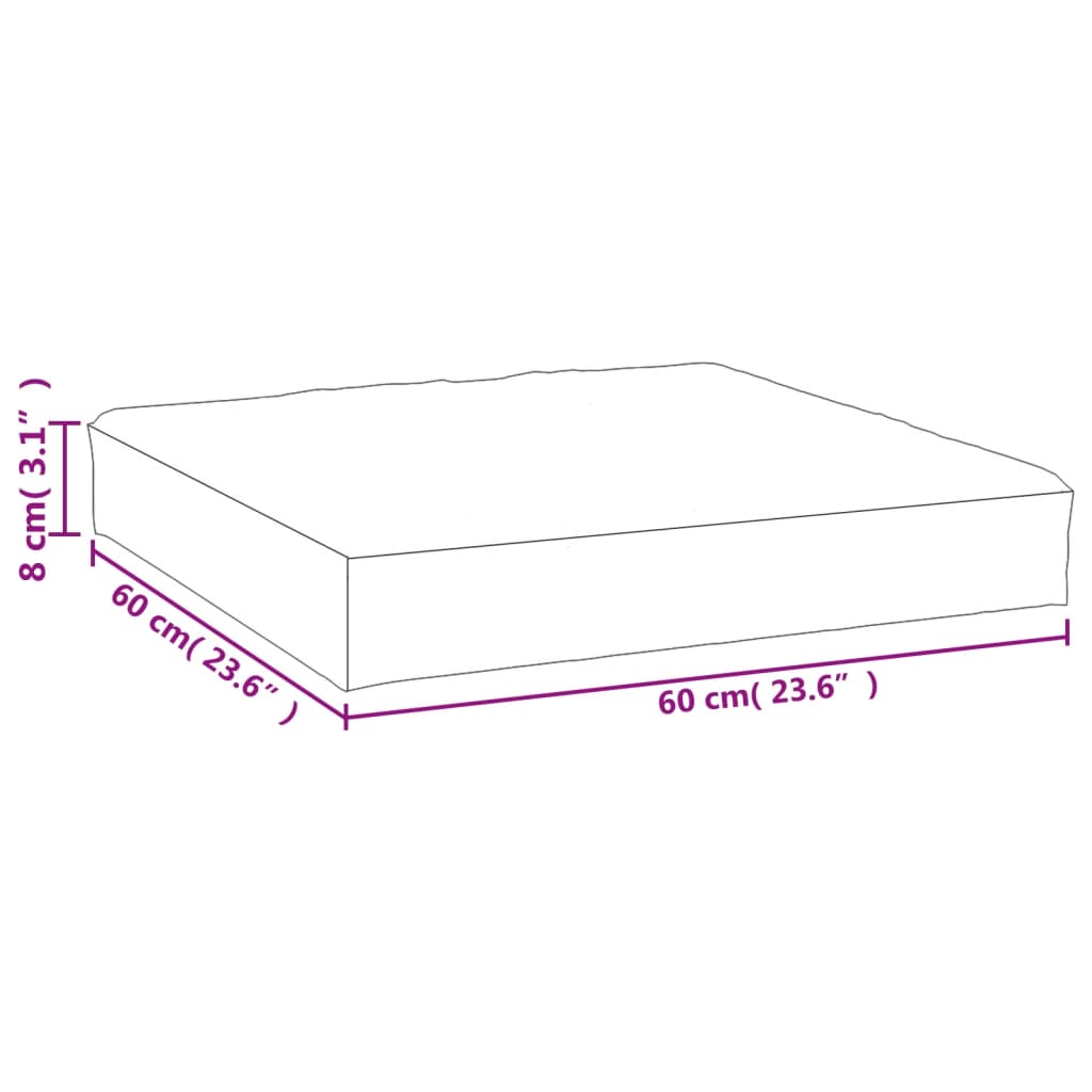 vidaXL Palldyna bladmönster 60x60x8 cm oxfordtyg