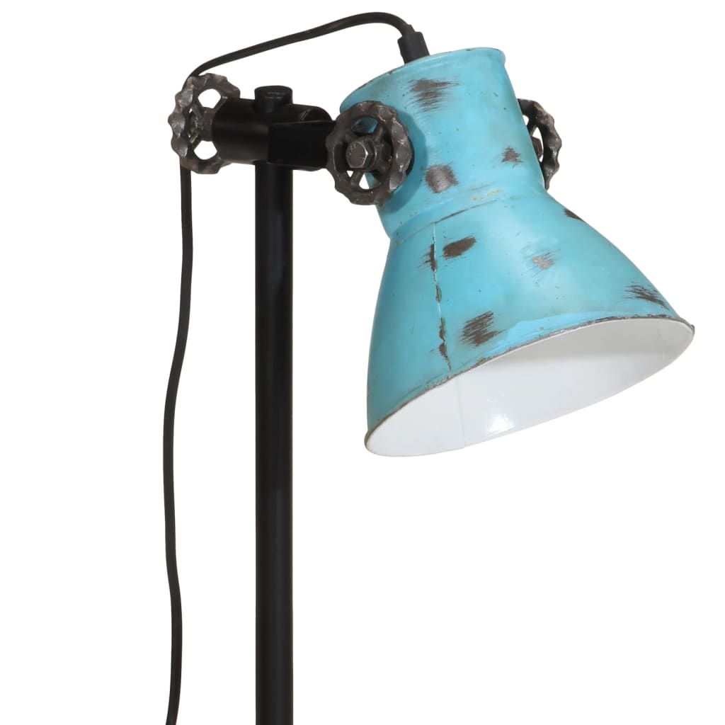 vidaXL Skrivbordslampa 25 W nött blå 15x15x55 cm E27