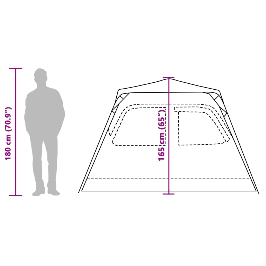 vidaXL Kupoltält 4 personer grön snabbrest