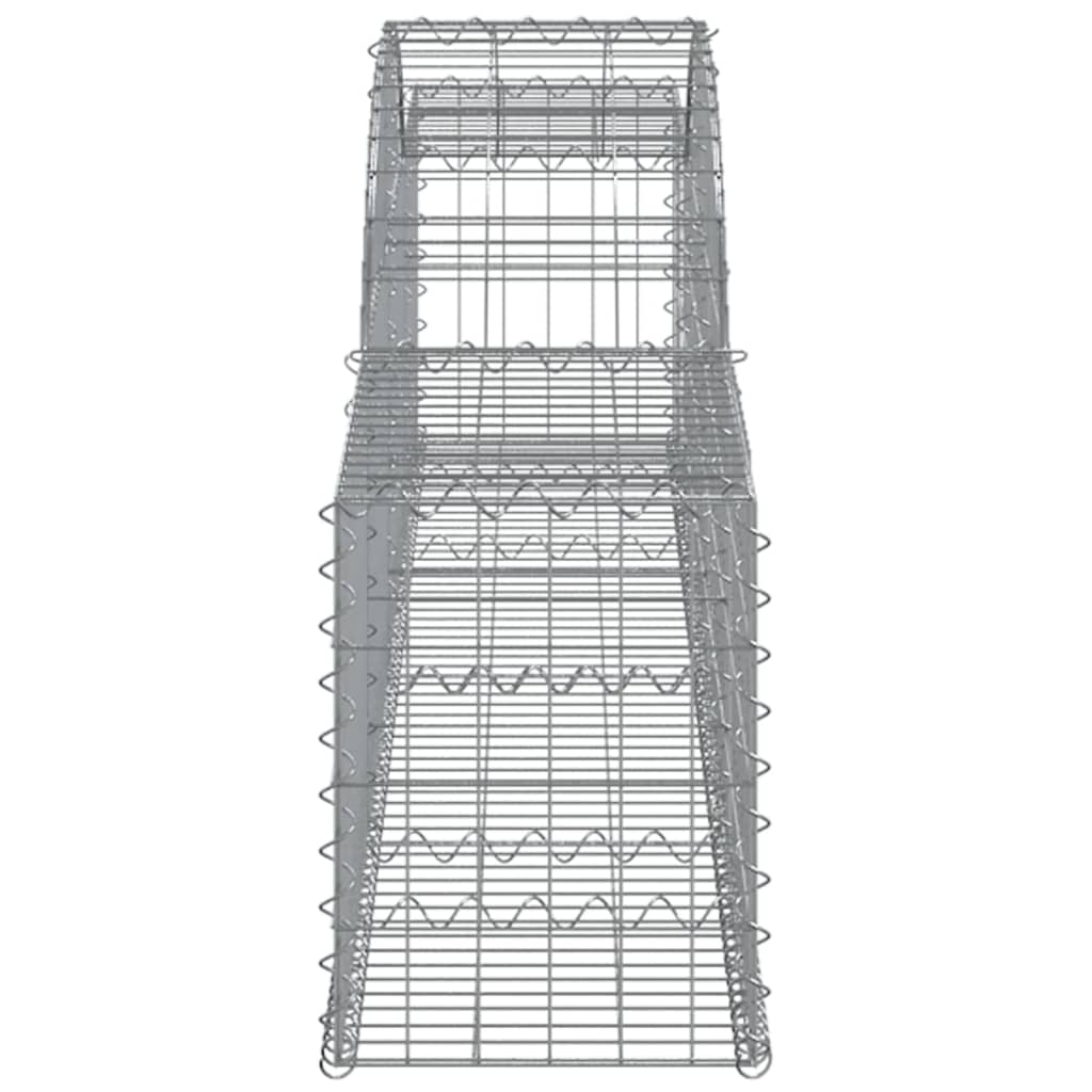 vidaXL Gabioner bågformade 9 st 300x30x40/60 cm galvaniserat järn