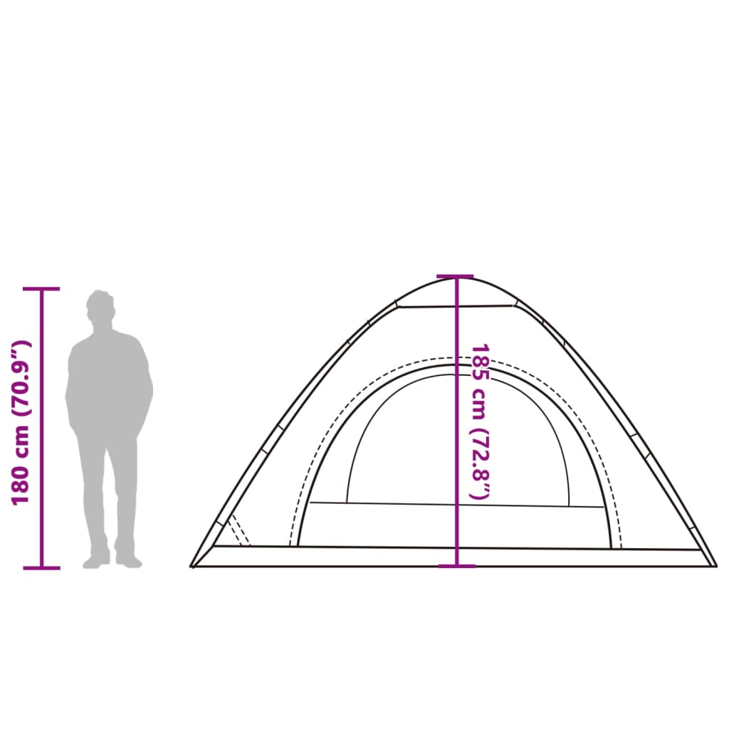 vidaXL Campingtält 5 personer grå och orange snabbrest