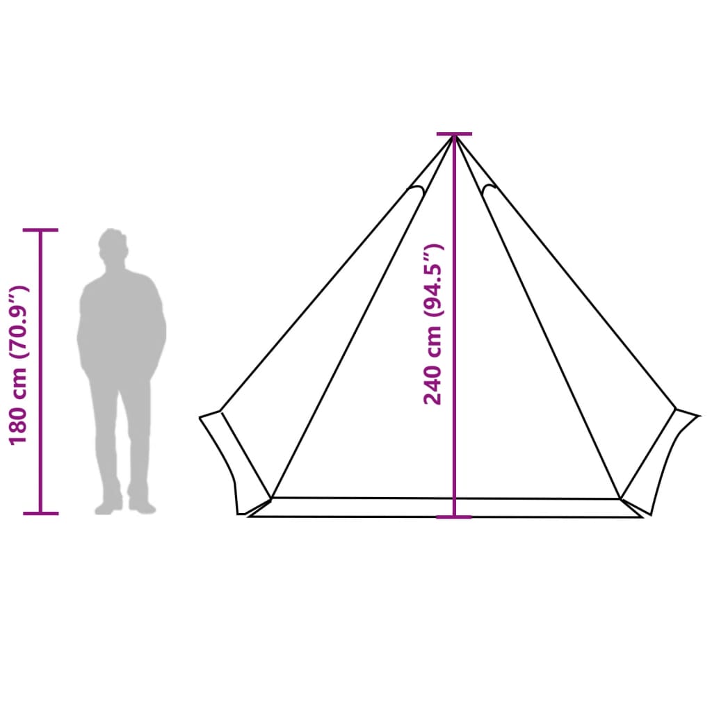 vidaXL Familjetält tipi 6 personer olivgrön vattentätt