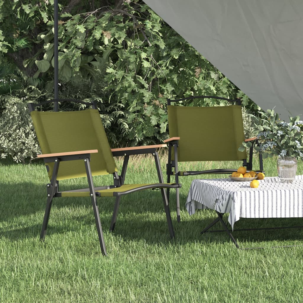 vidaXL Campingstolar 2 st grön 54x55x78 cm oxfordtyg