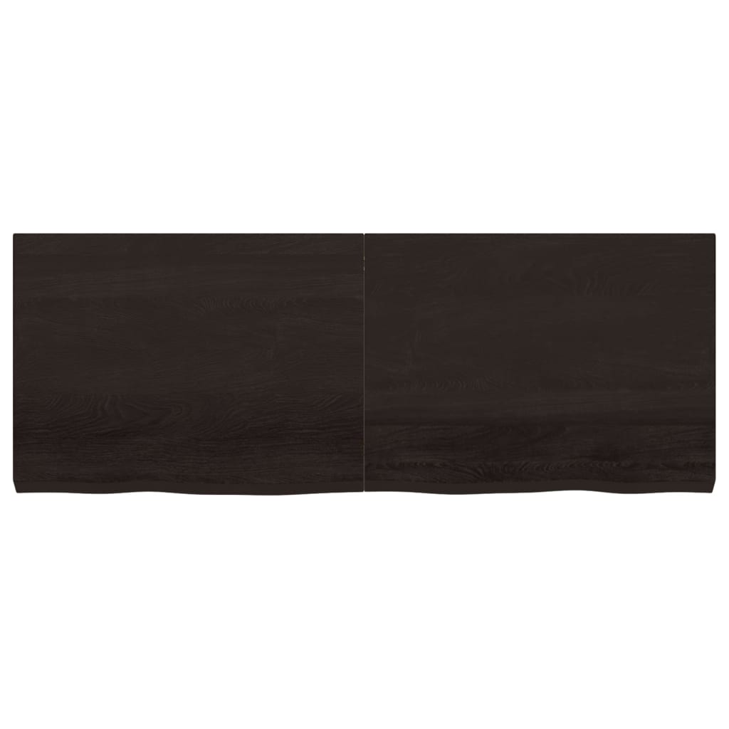 vidaXL Bordsskiva mörkbrun 160x60x(2-6) cm behandlad massiv ek