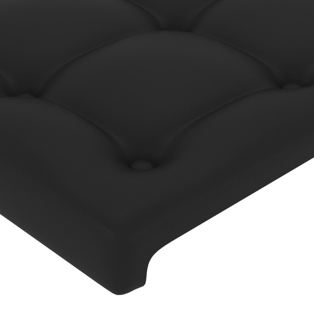 vidaXL Sänggavel med kanter svart 93x23x78/88 cm konstläder