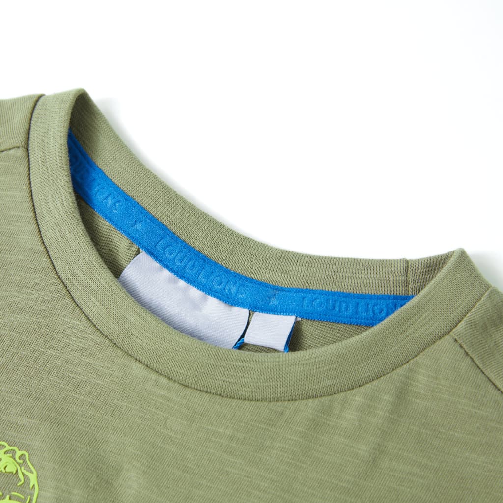 T-shirt med korta ärmar för barn ljus khaki 116