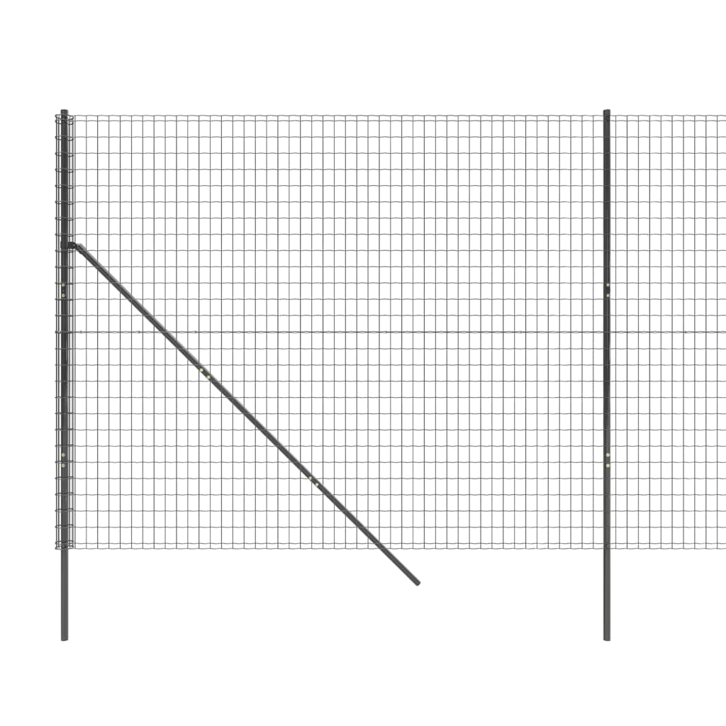 vidaXL Stängsel antracit 2x25 m galvaniserat stål