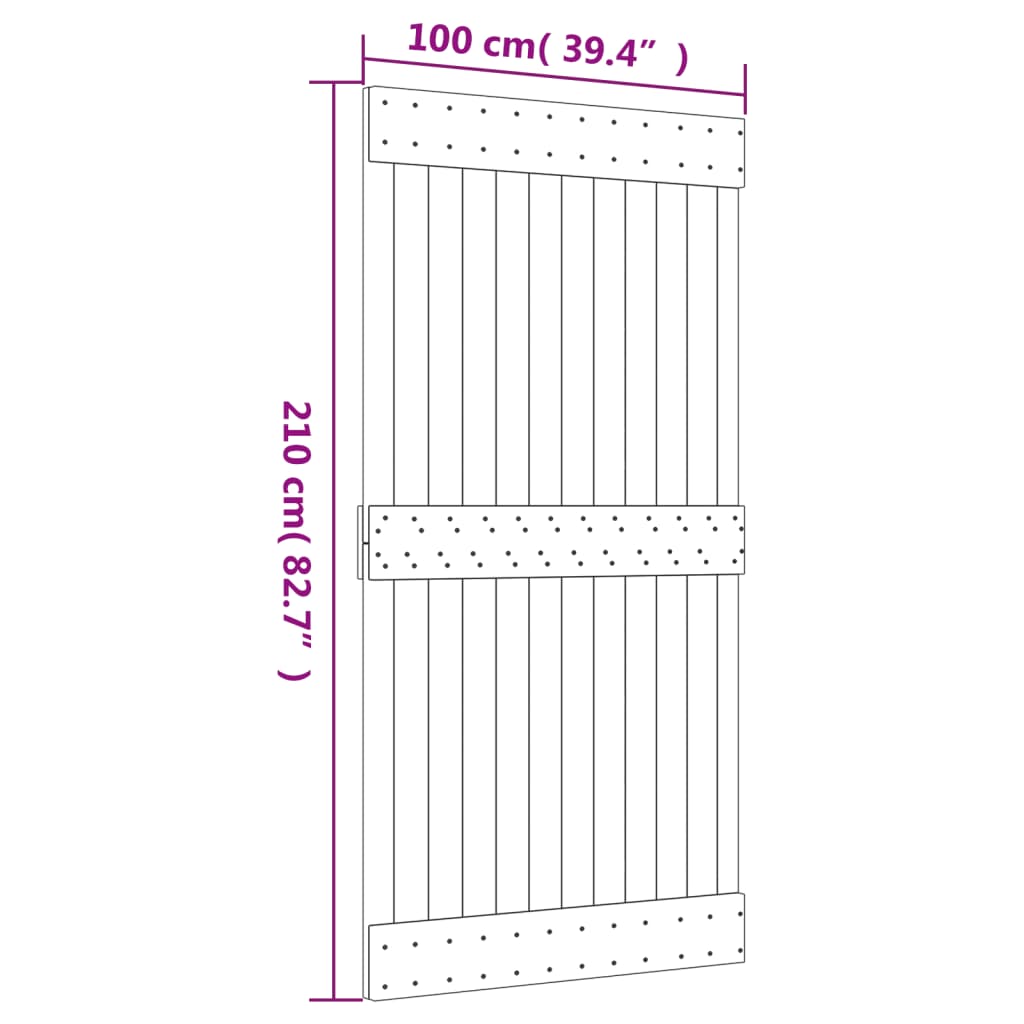 vidaXL Dörr NARVIK 100x210 cm massiv furu