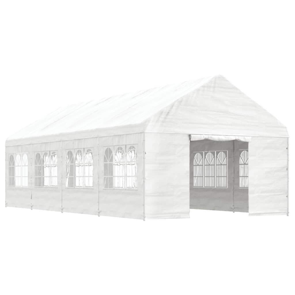 vidaXL Paviljong med tak vit 8,92x4,08x3,22 m polyeten