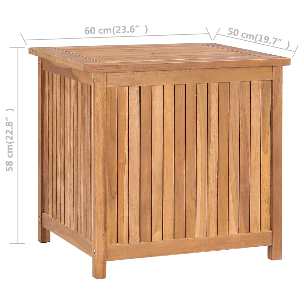 vidaXL Trädgårdslåda 60x50x58 cm massiv teak