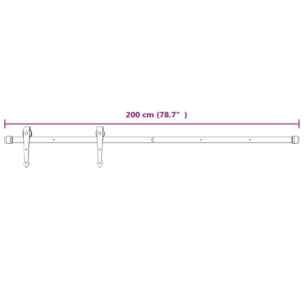 vidaXL Skjutdörr med beslag 90x210 cm massiv furu