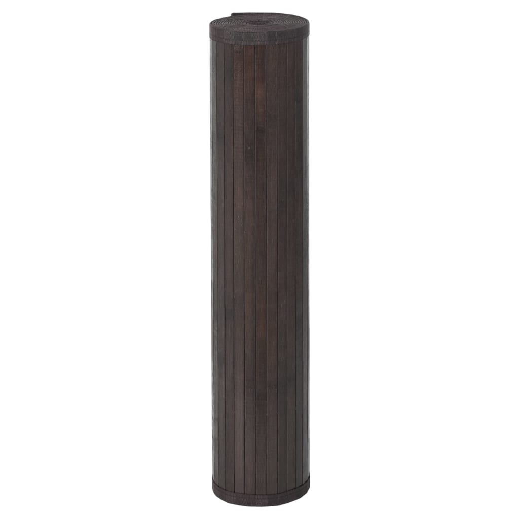 vidaXL Matta fyrkantig mörkbrun 100x100 cm bambu